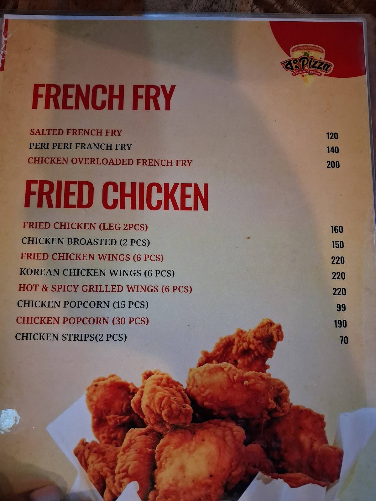 Bong pizza Goura menu