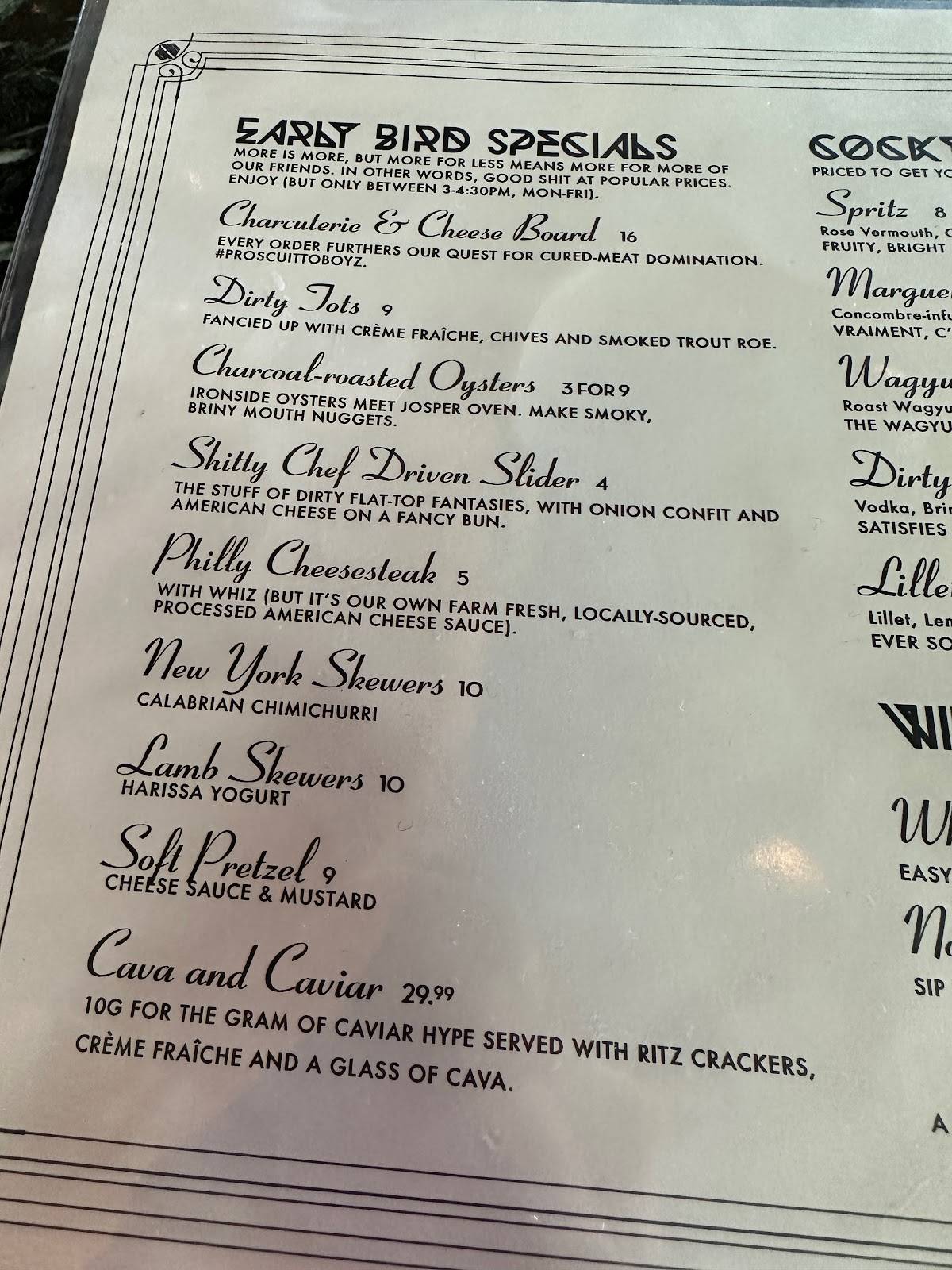 Menu at born and raised steakhouse san diego india st