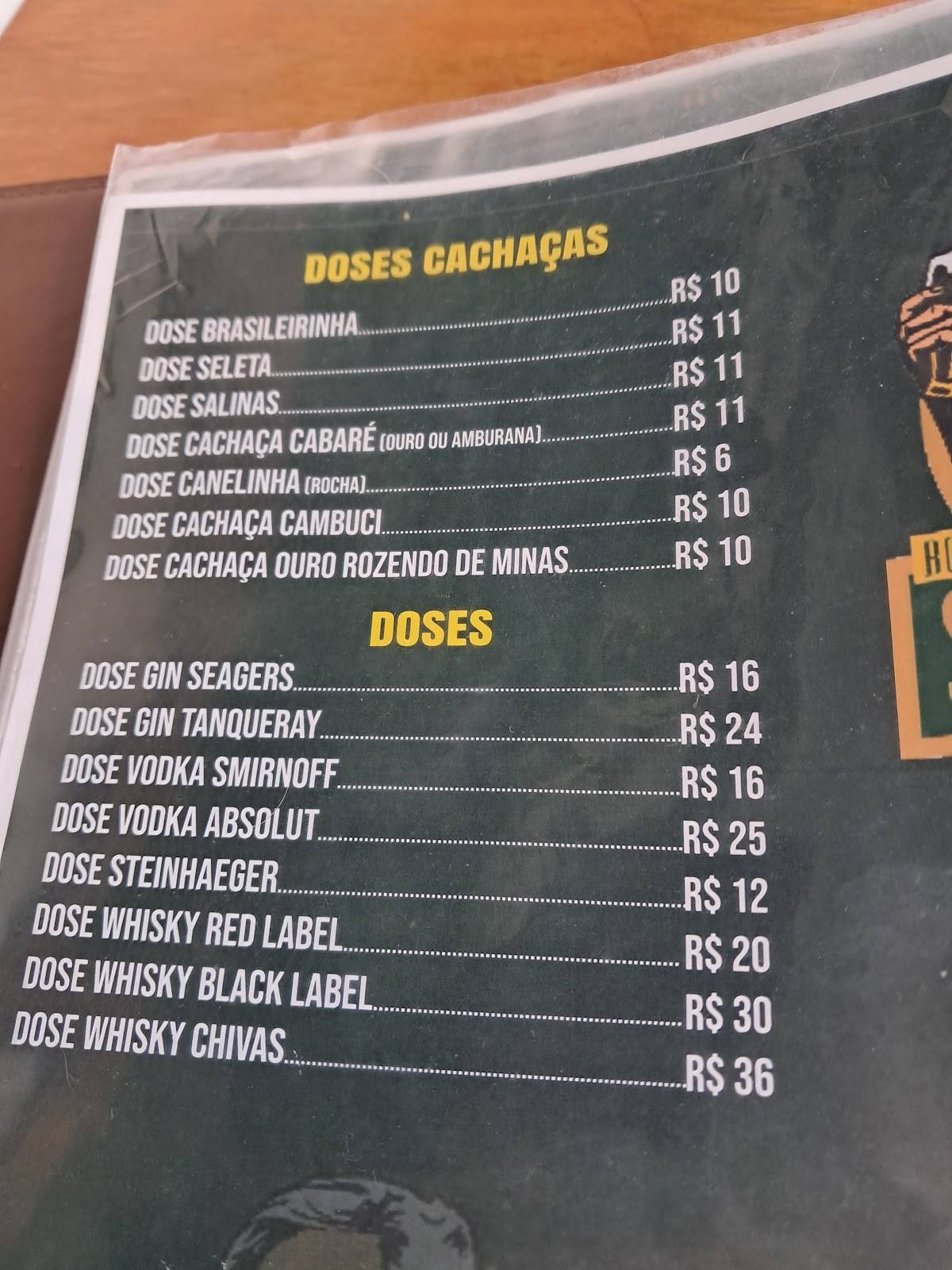 Boteco Seu Costa cardápio
