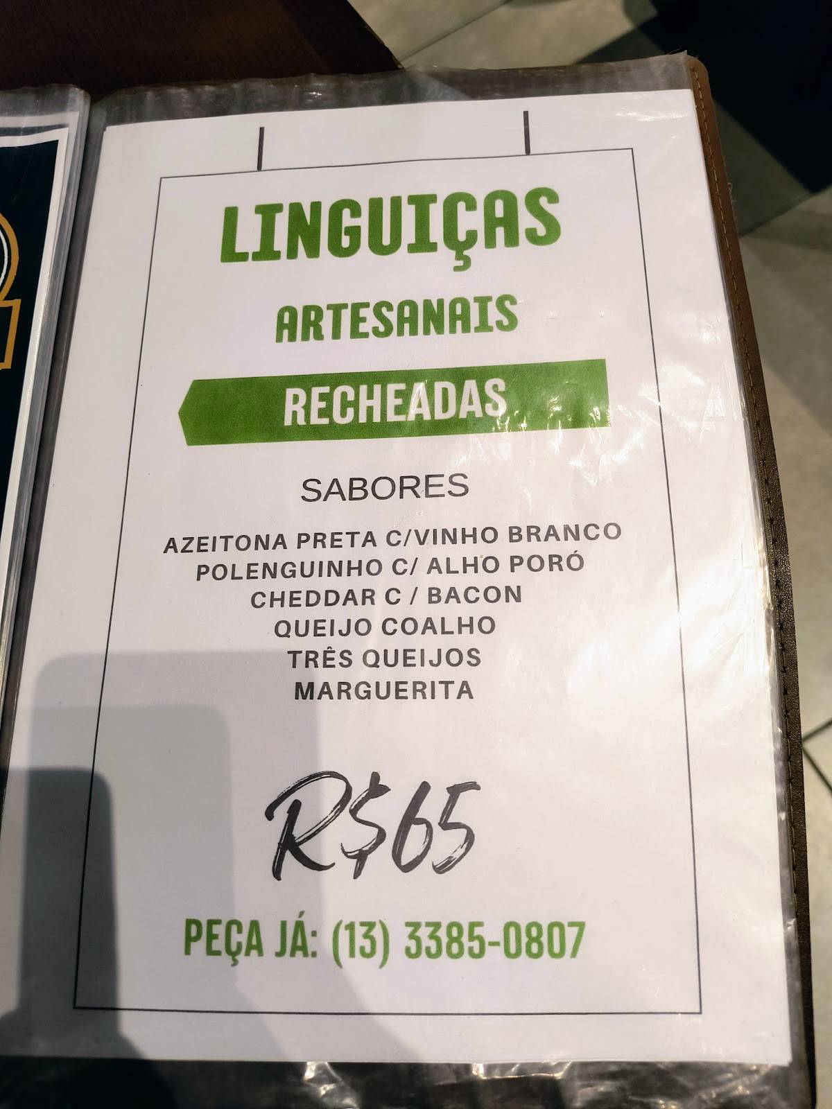 Boteco Seu Costa cardápio