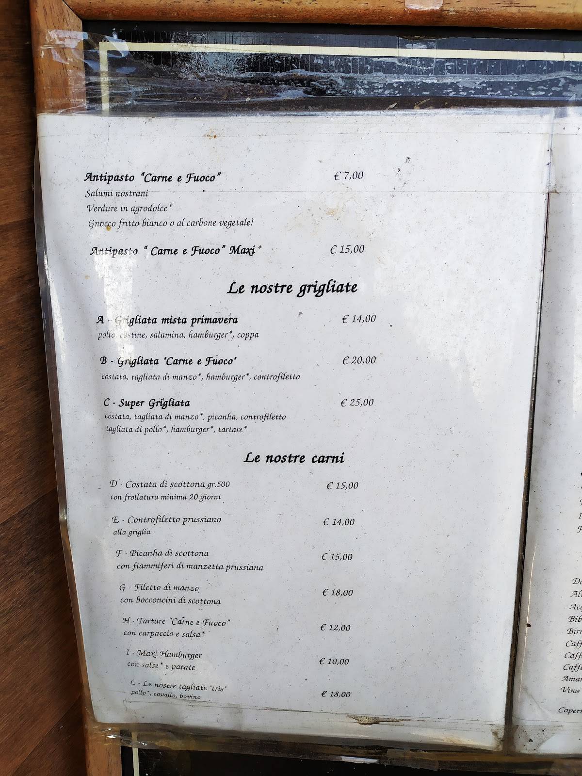 Menu da Carne e Fuoco ristorante, Bovezzo