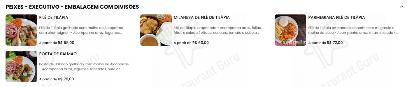 Braseiro Nobre menu - pratos e drinques