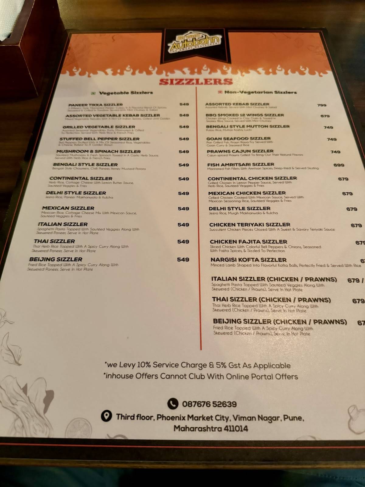 Braun Autobahn - The Smart Restaurant menu