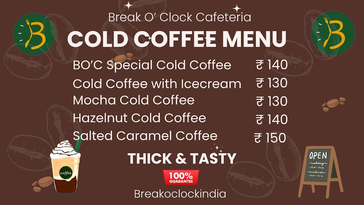 Break O' Clock menu
