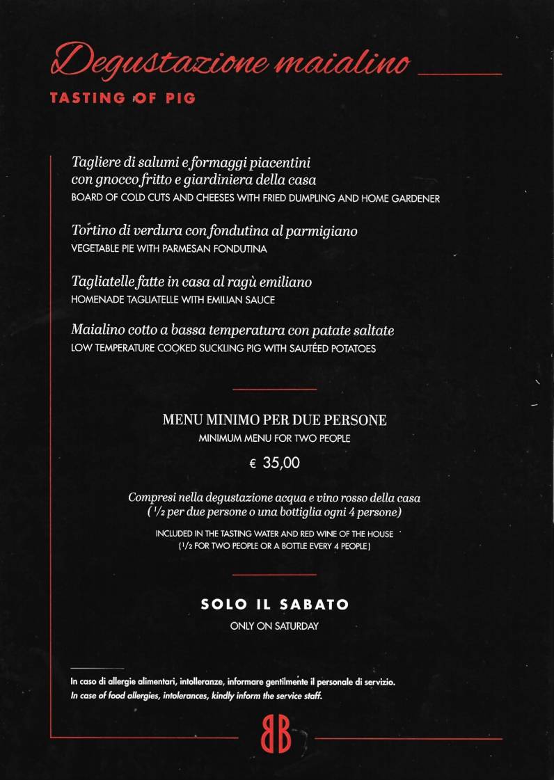 Menu di Brigitte Bistrot & Cafè e Pizzeria 