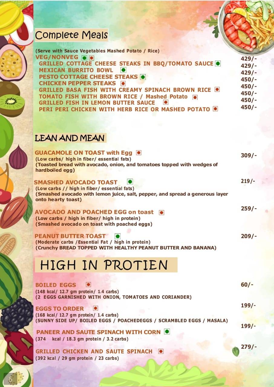 Brown Crunch menu