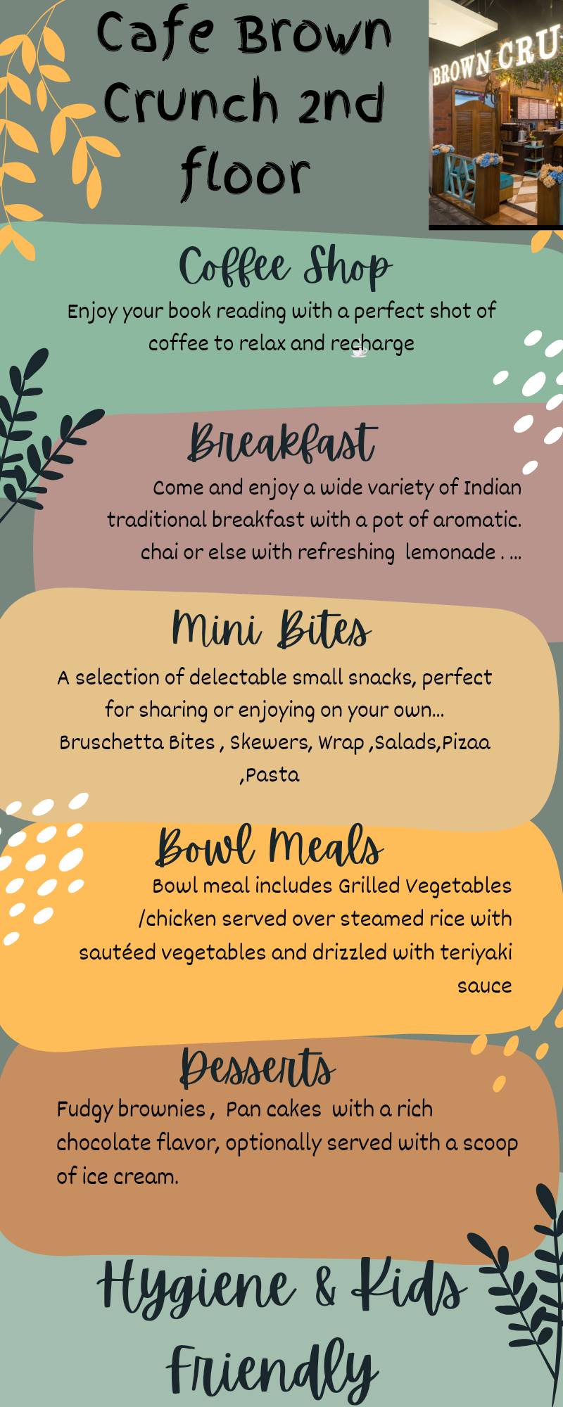 Brown Crunch menu