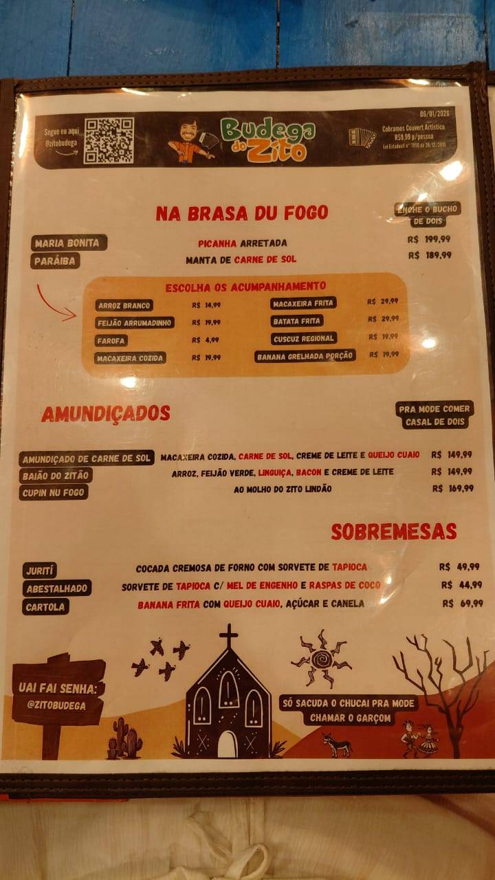 Budega do Zito cardápio