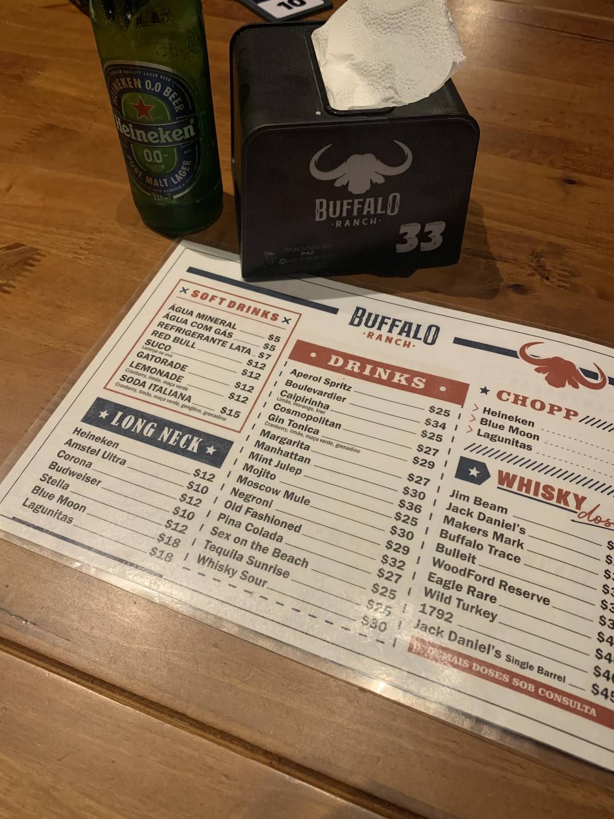 Buffalo Ranch cardápio
