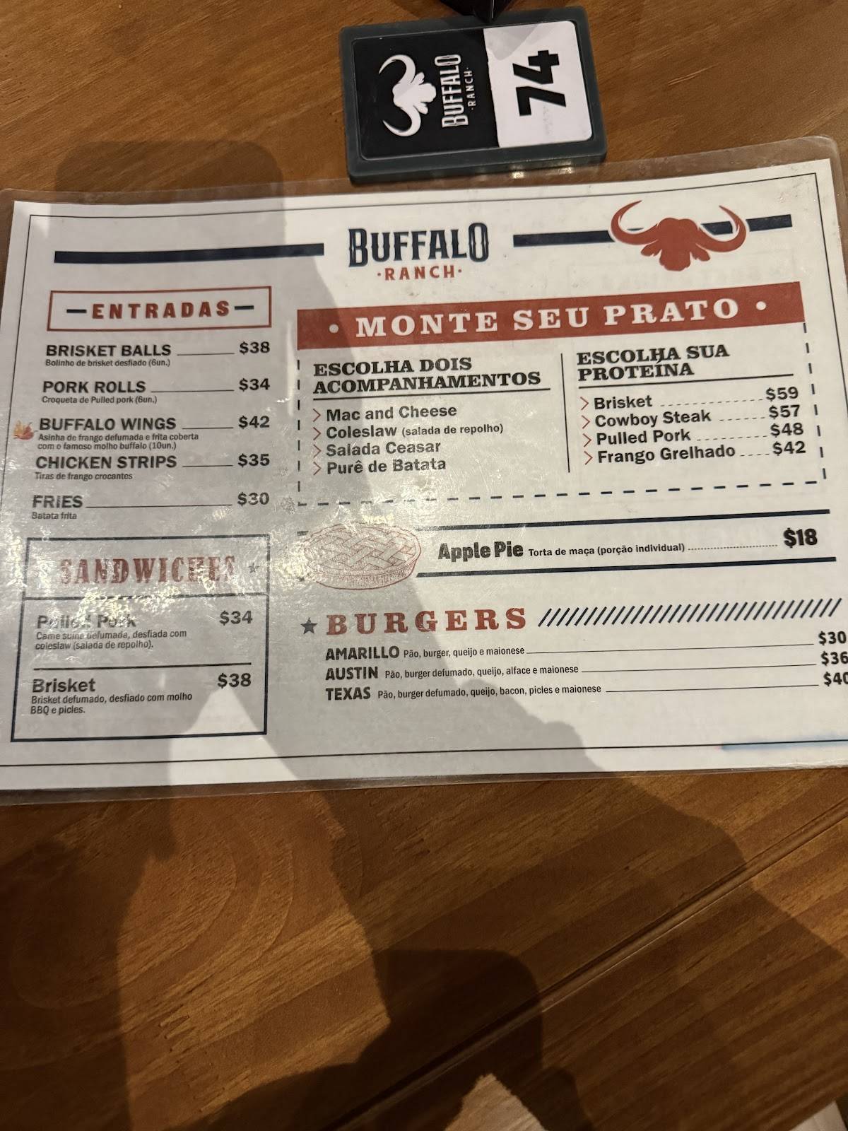 Buffalo Ranch cardápio