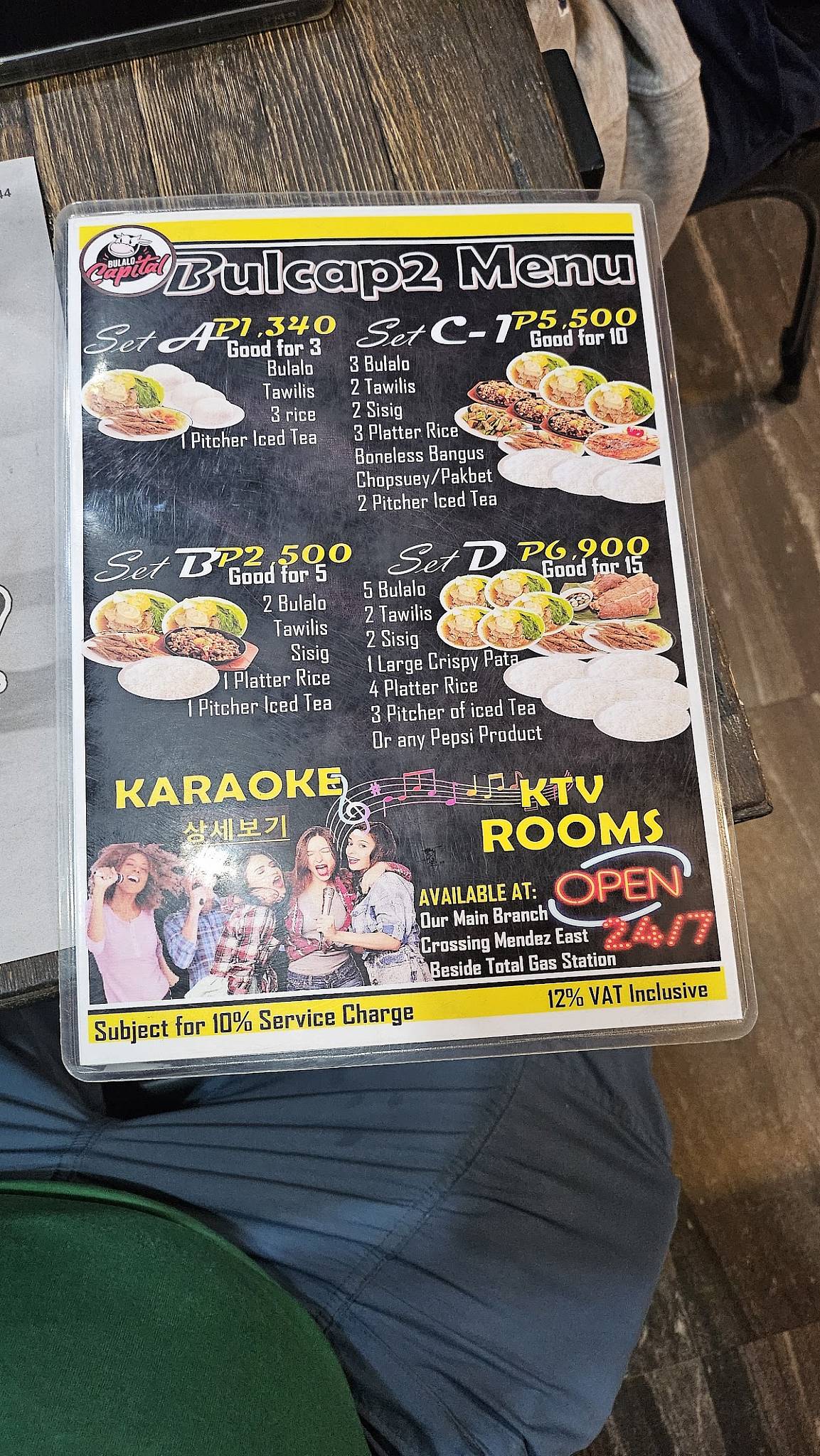 Bulalo Capital Menu At Bulalo Capital Main (KTV Resto) Restaurant,