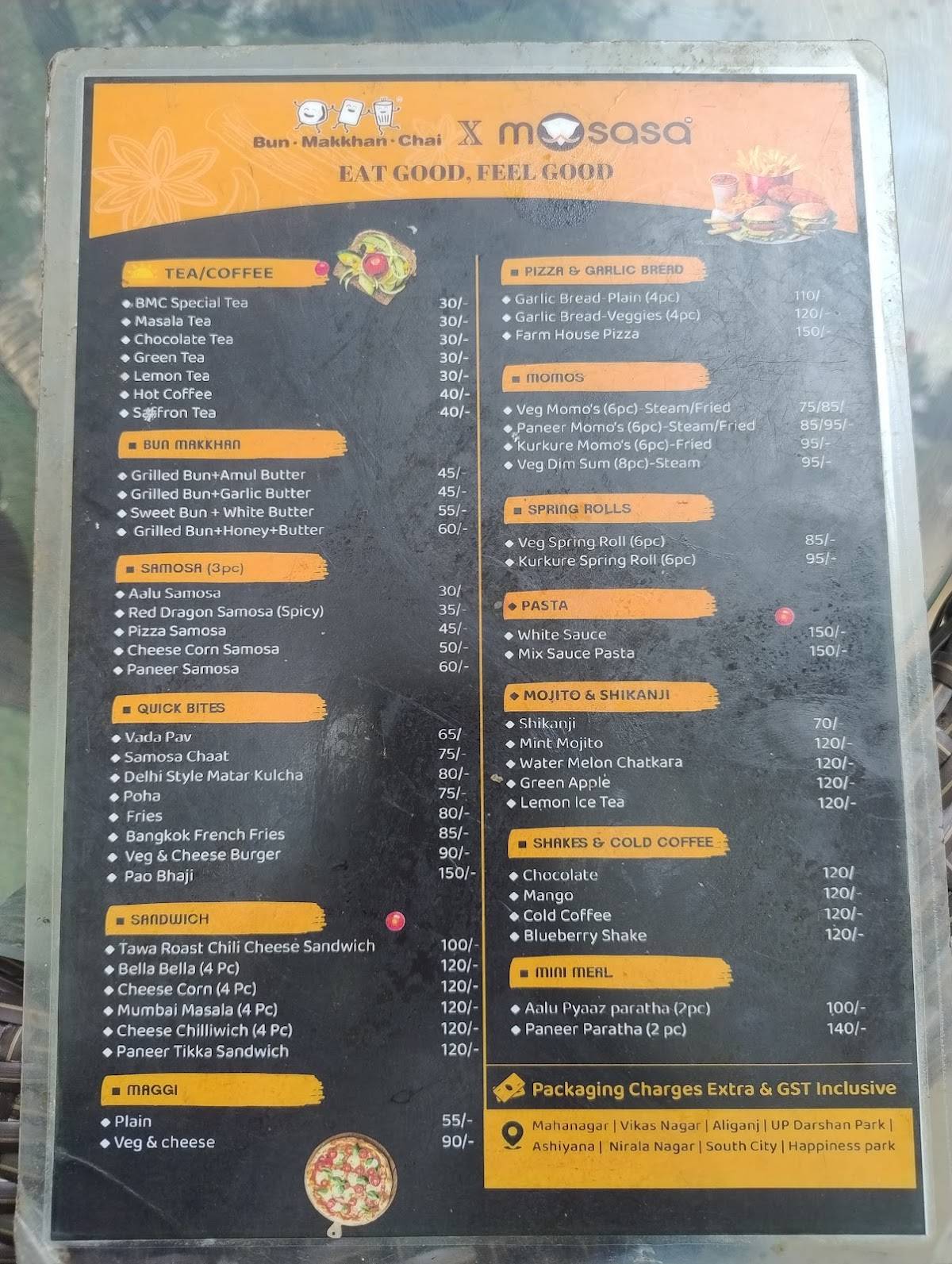 Bun Makkhan Chai menu