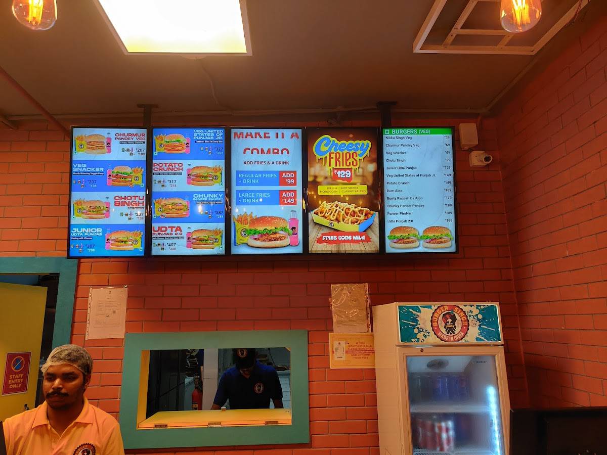 Burger Singh menu