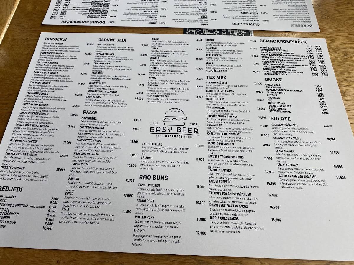 Menu di Burger&Pizza House Easy Beer 