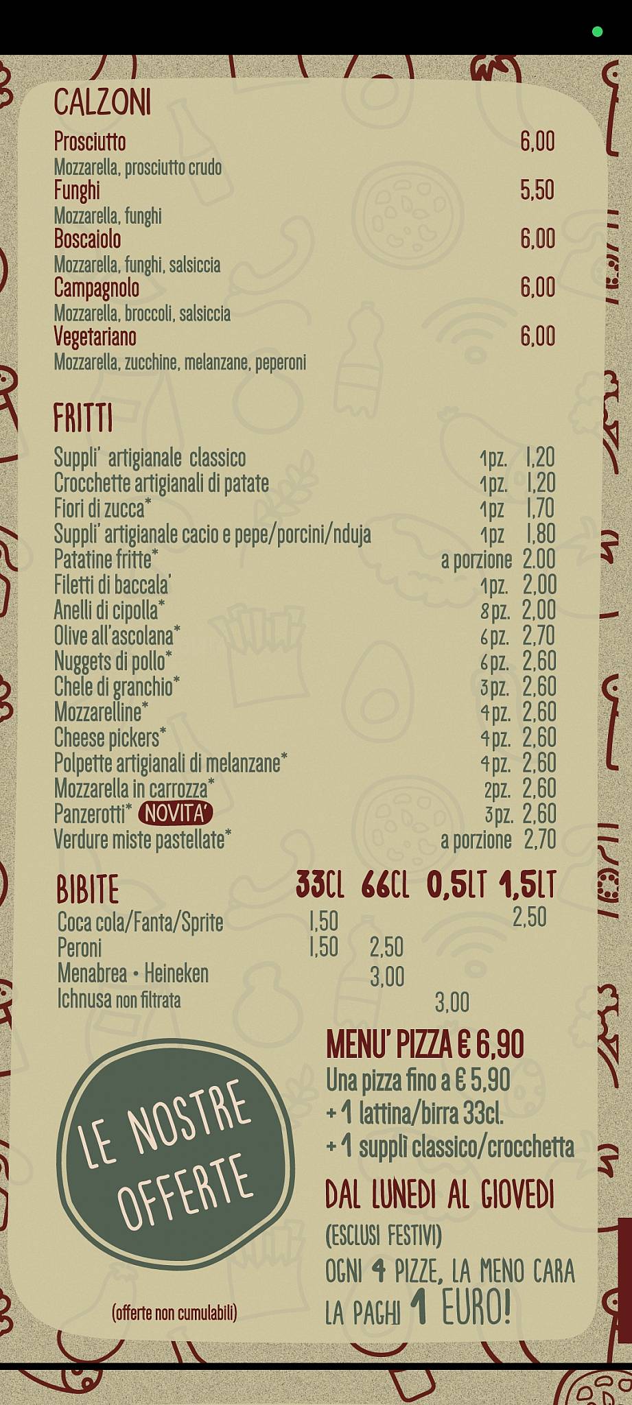 Menu di CHIAMALAPIZZA 