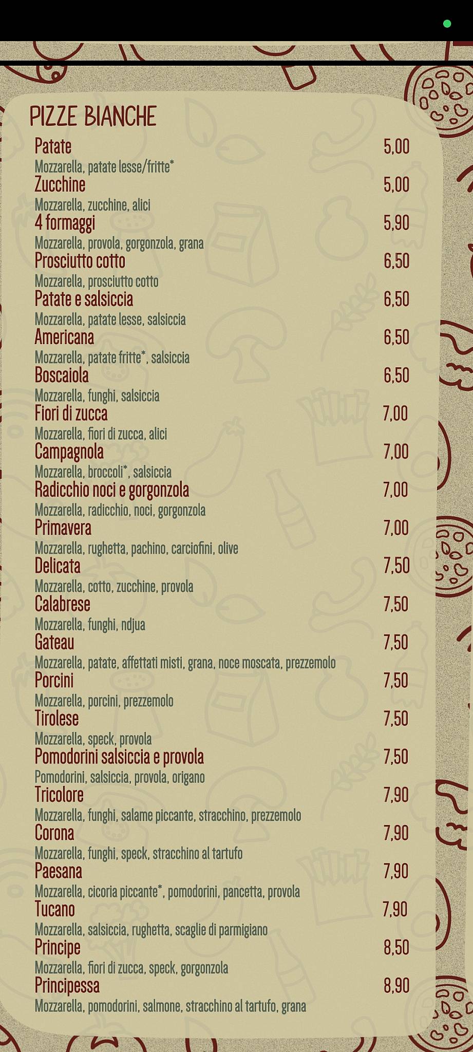 Menu di CHIAMALAPIZZA 