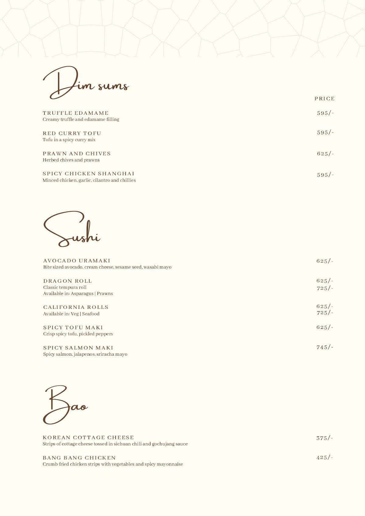 CO.SO (Cocktails & Socials) menu