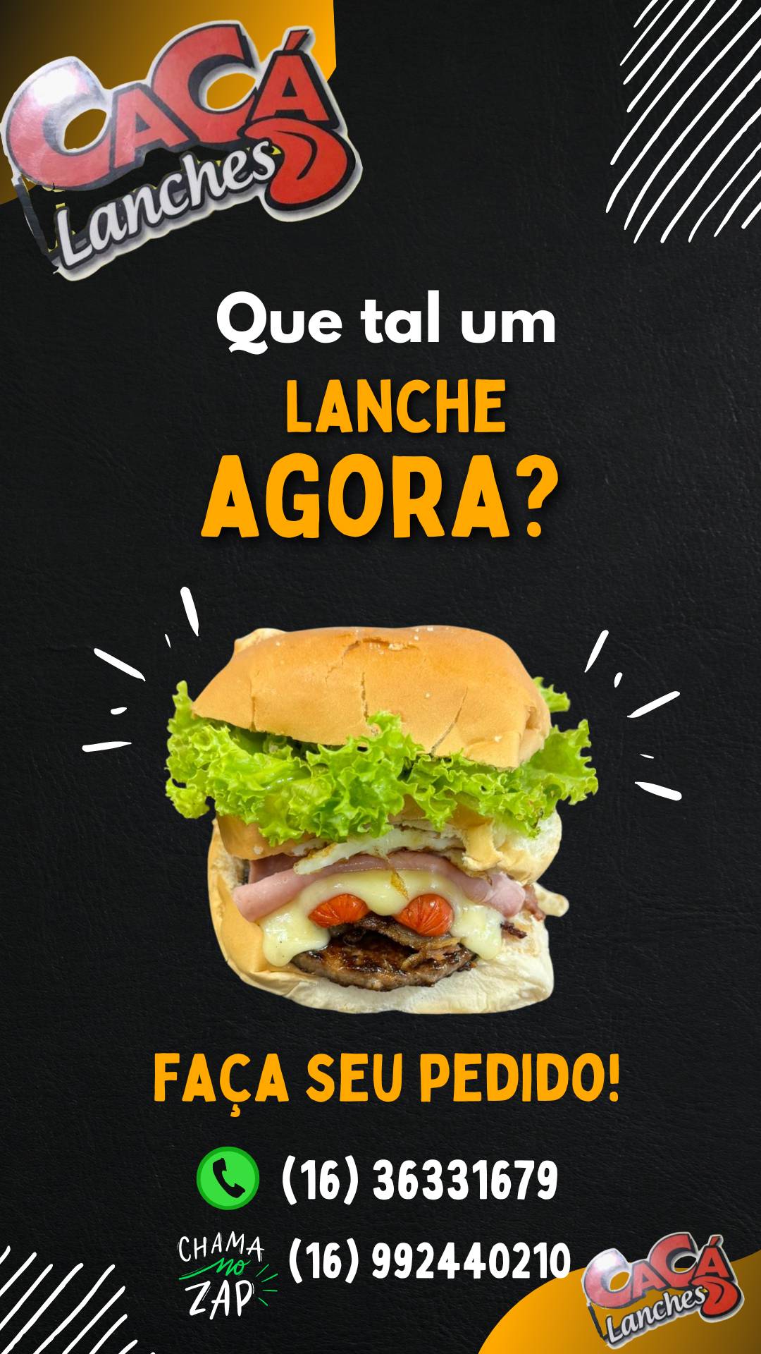 Cacá Lanches cardápio