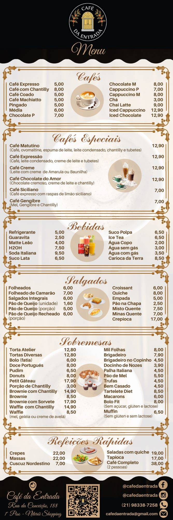 Café da Entrada cardápio