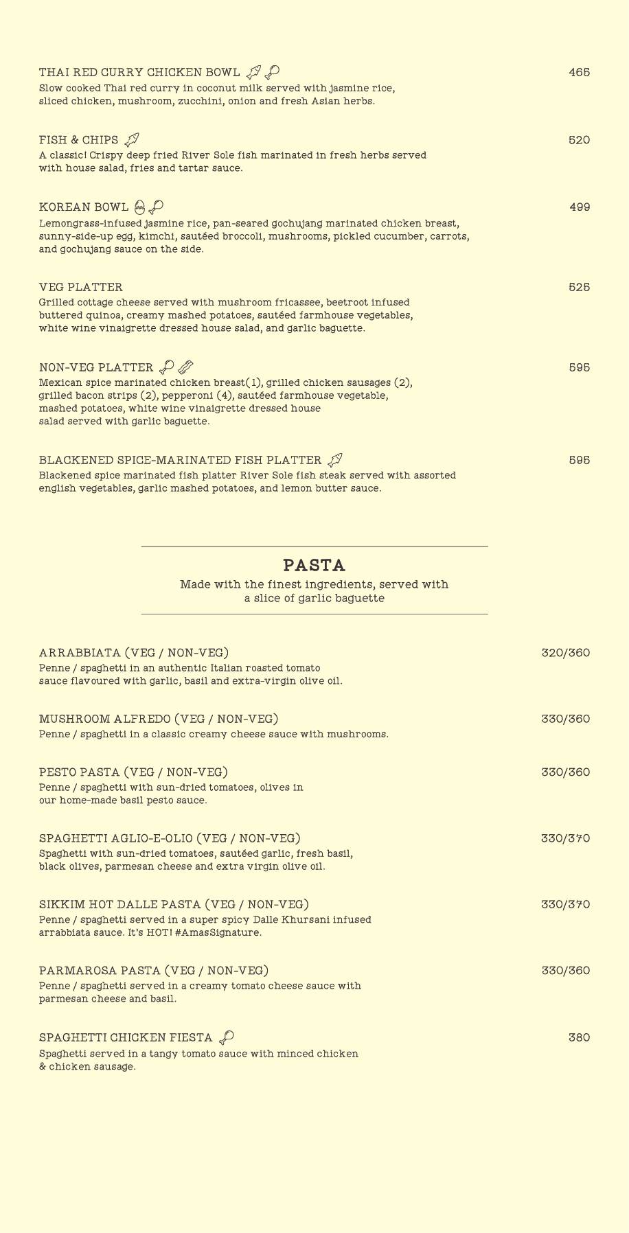 AMA Cafe Majnu Ka Tilla menu