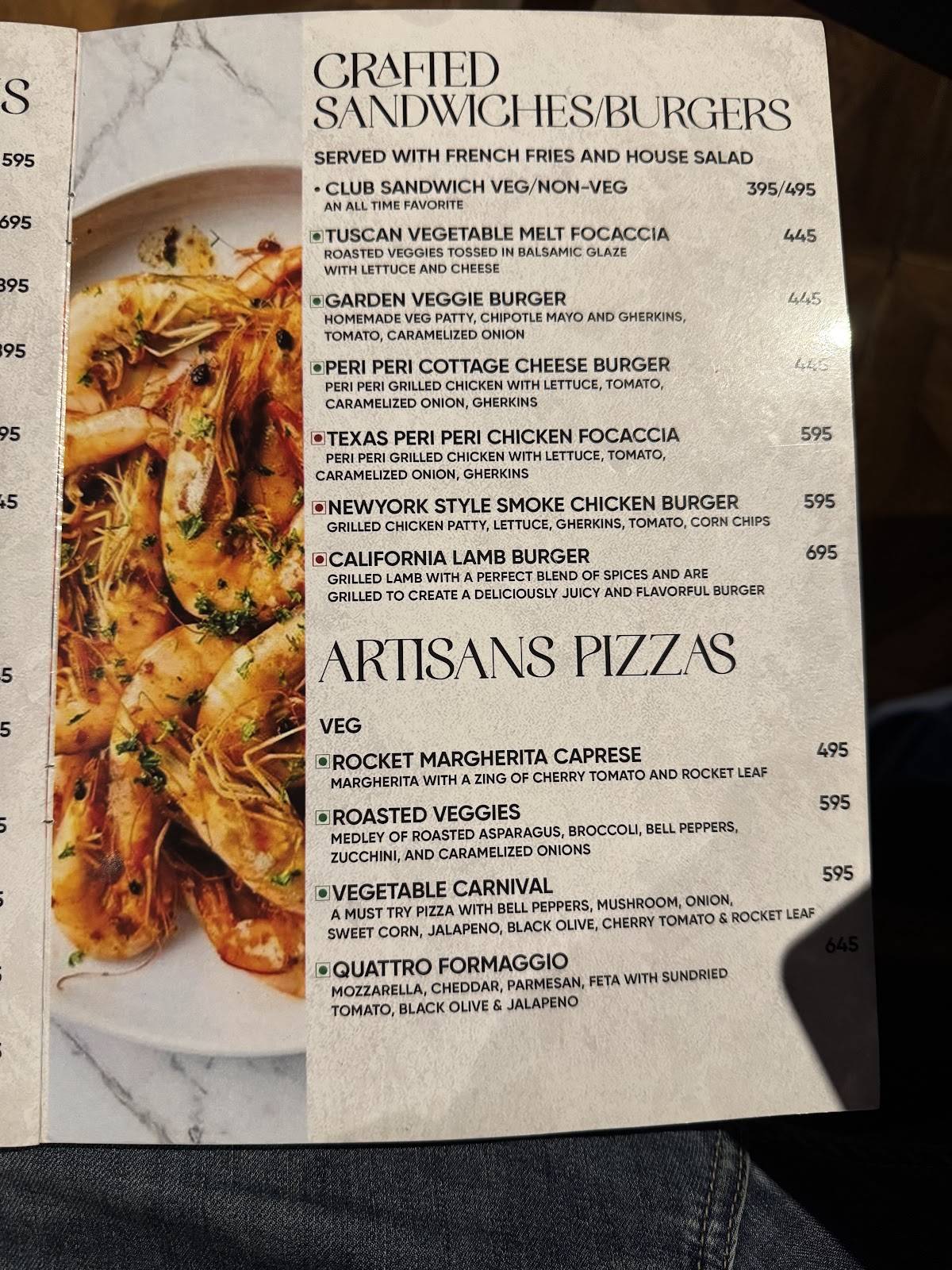 Cafe After Hours menu