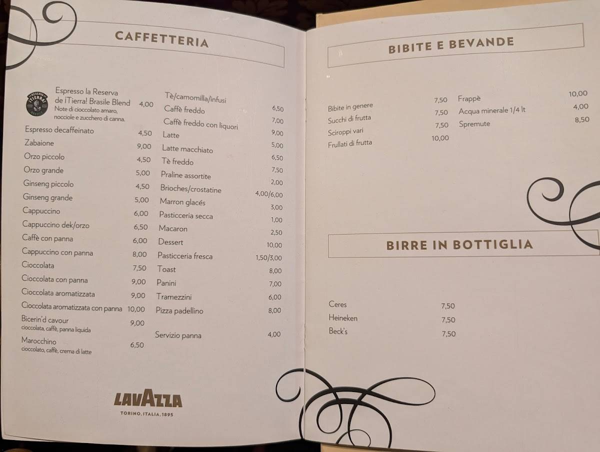 Menu di Caffe' Torino 