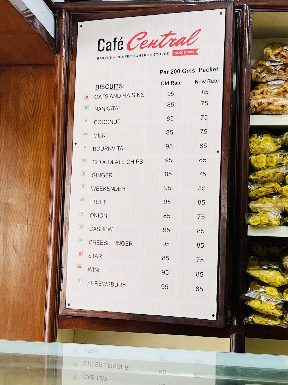 Café Central menu