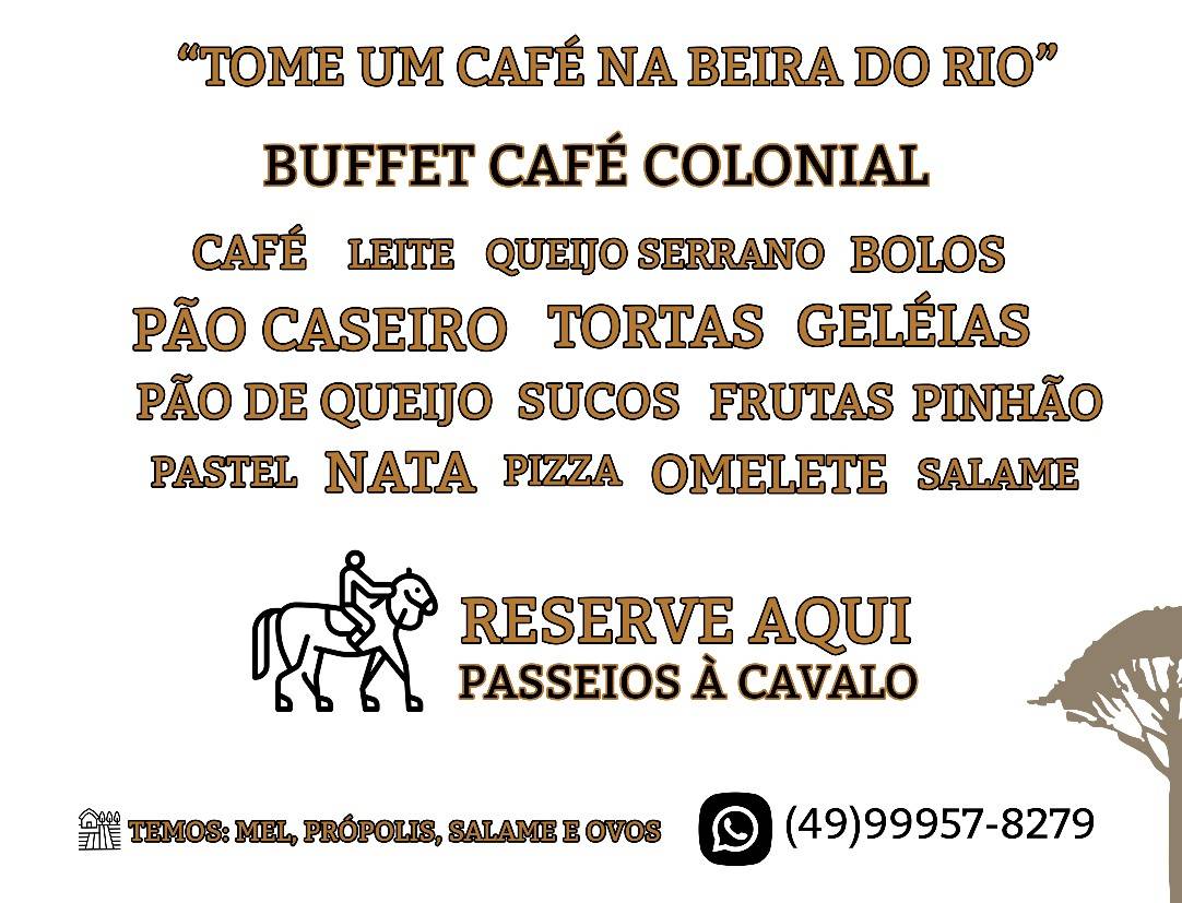 Café Colonial Rio dos Bugres cardápio