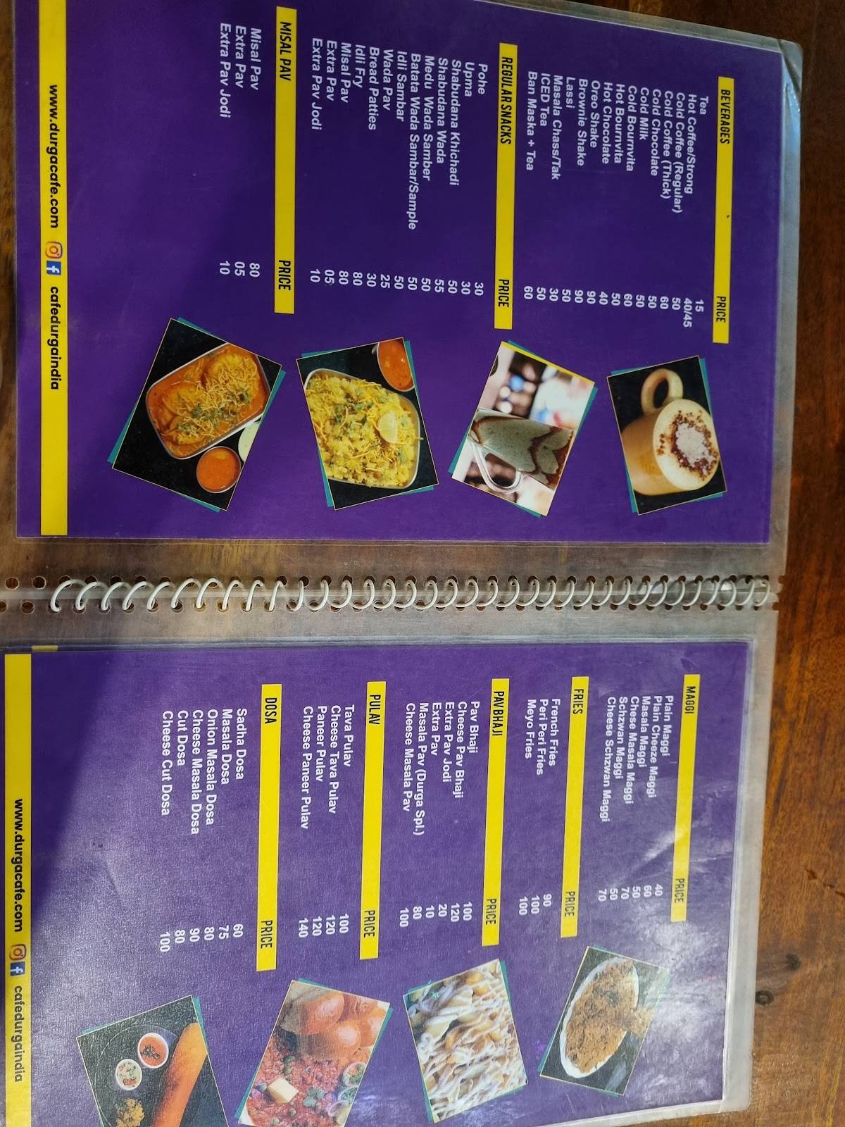 Cafe Durga - Hadapsar menu