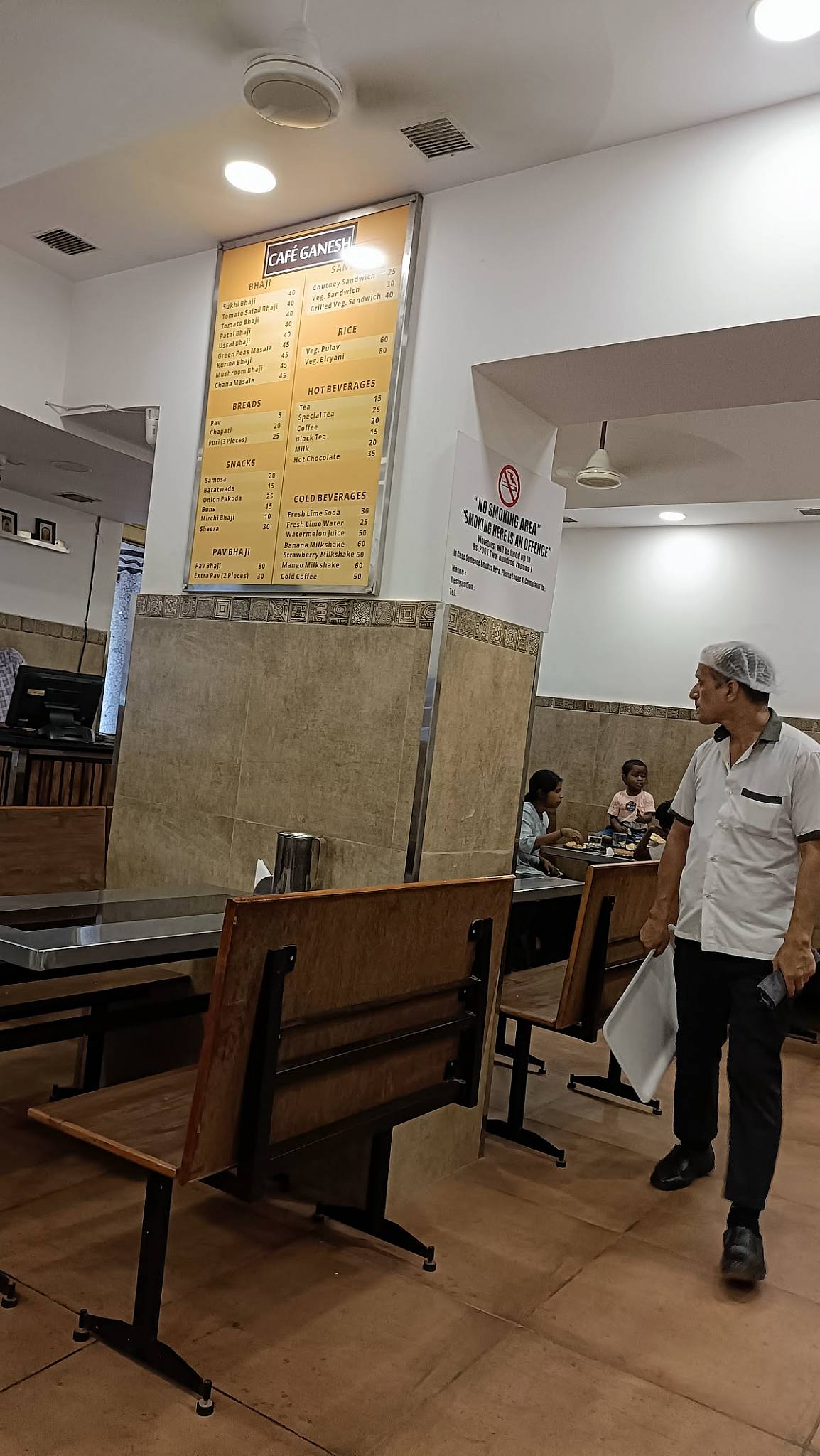 Cafe Ganesh good breakfas and tea and coffee menu