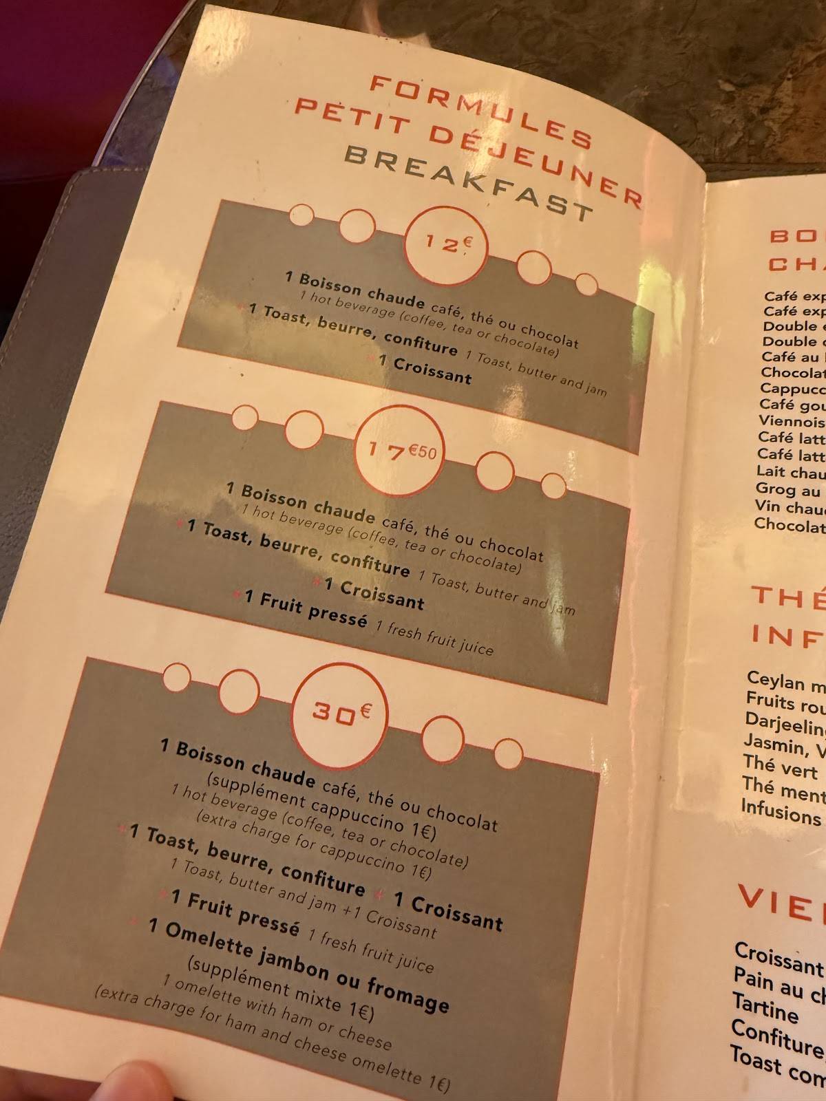 Menu de Café George V