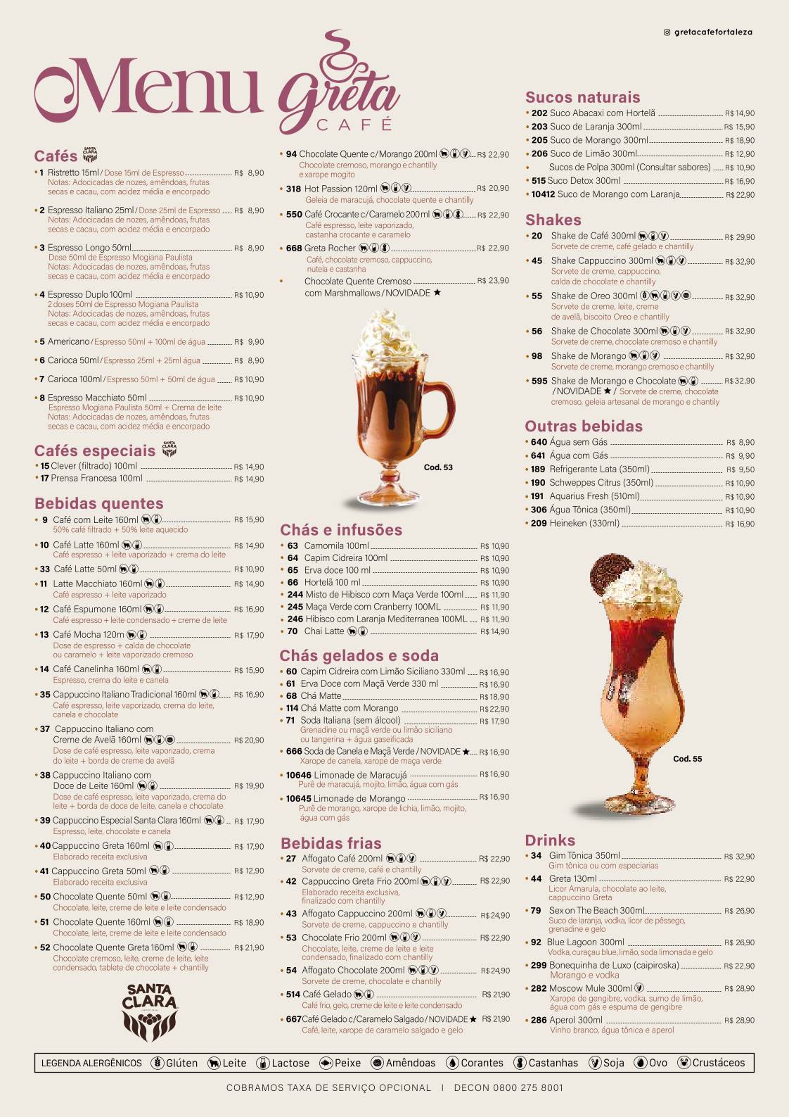 Greta Café cardápio