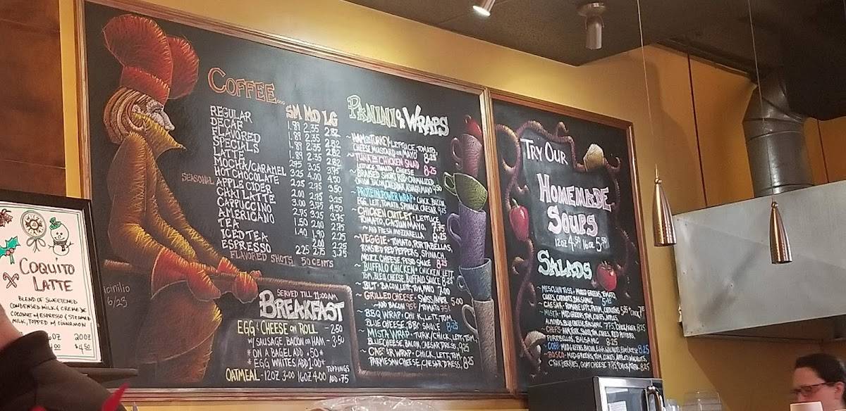 Menu at Java Cafe, Auckland