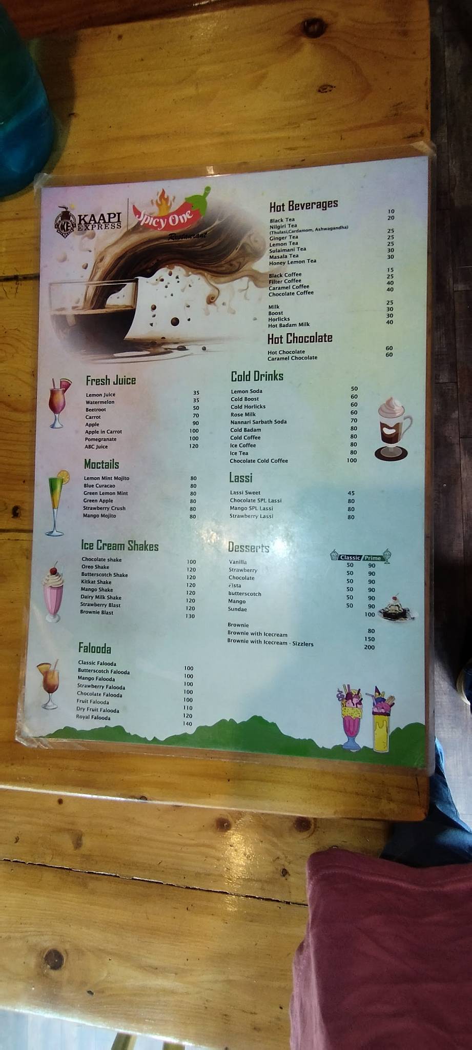 queen kaapi menu