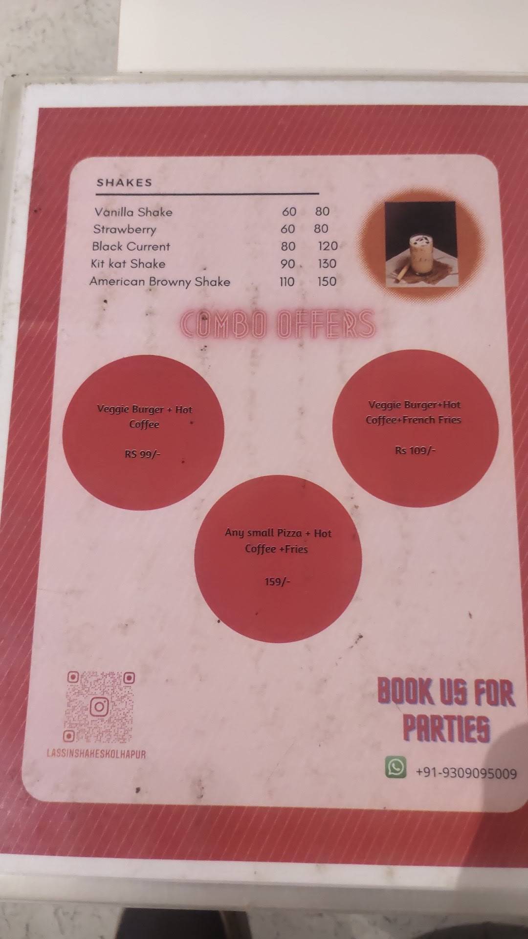 Lassi N Shakes menu
