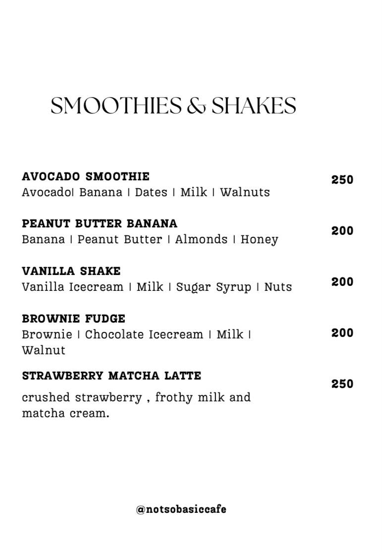 Not So Basic menu
