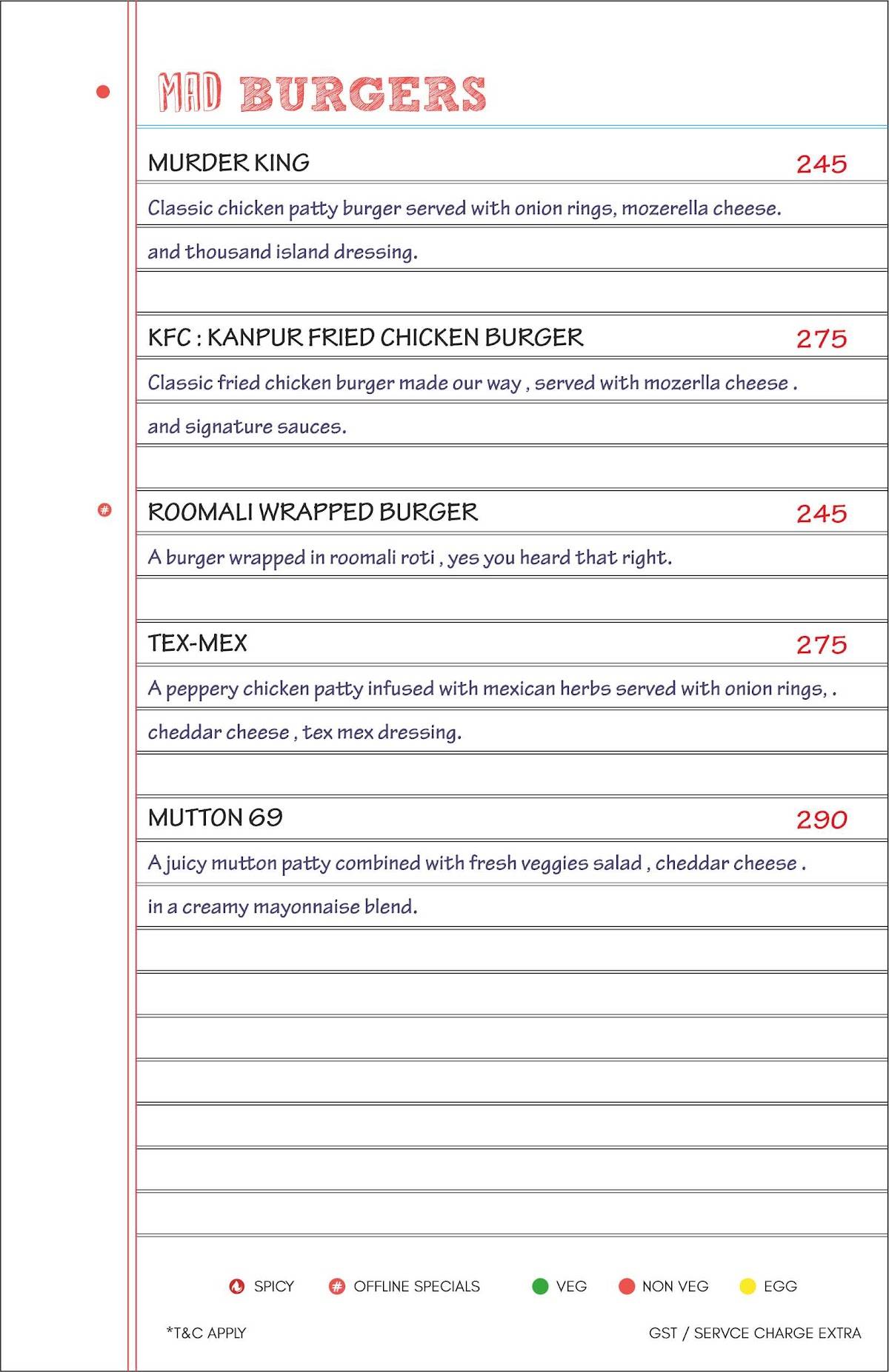 Offline Cafe Lucknow menu