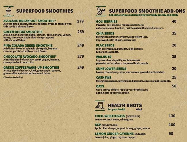 Pulp Pressery menu