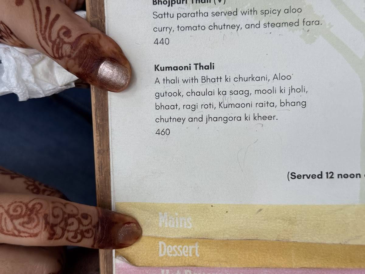 Roots - Cafe in the Park menu