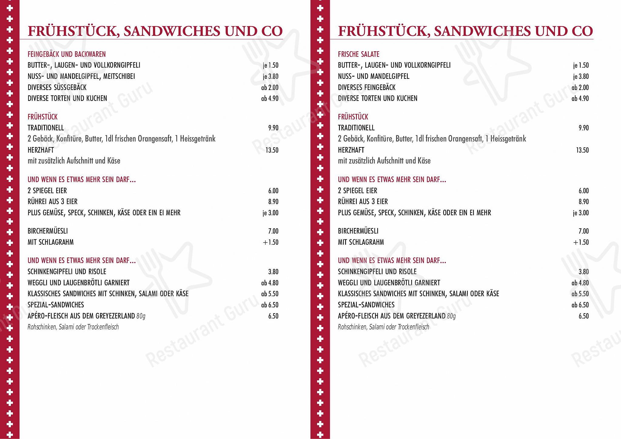 Menu di Le Sous Sol - Menu bar