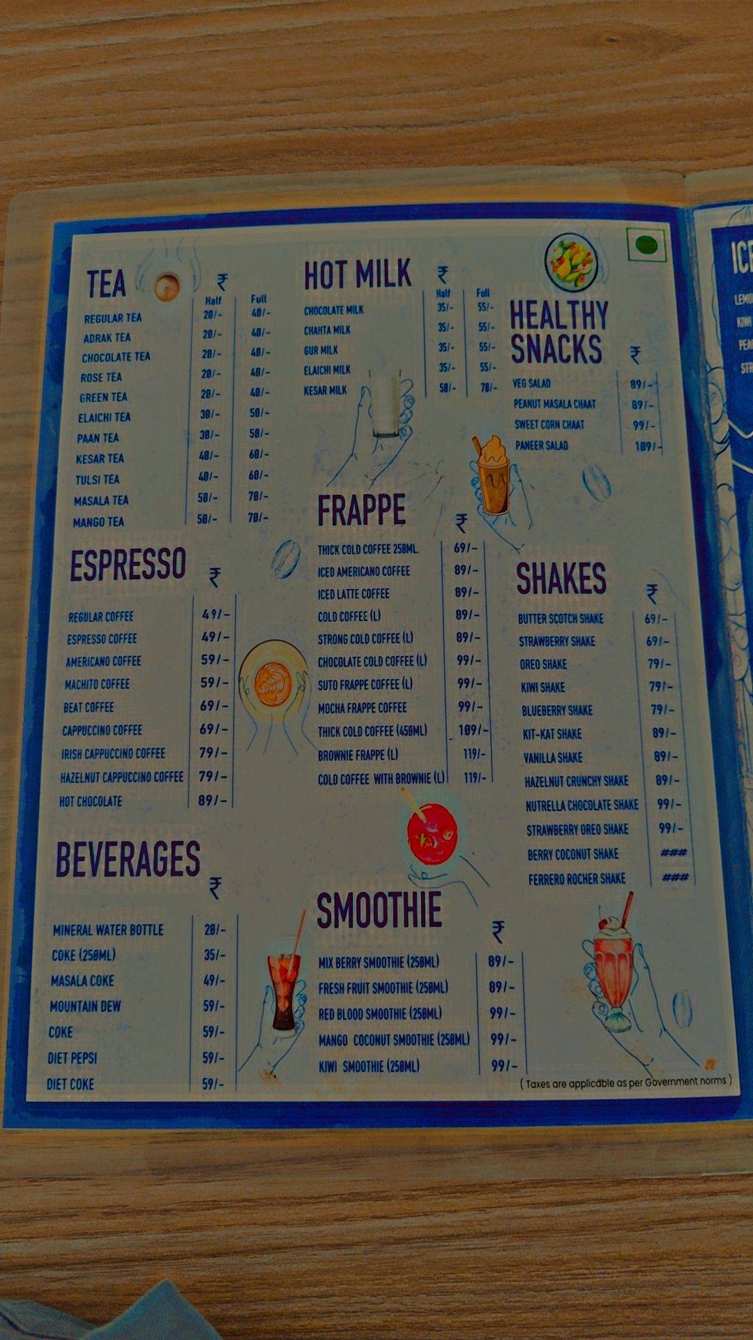 Suto cafe menu