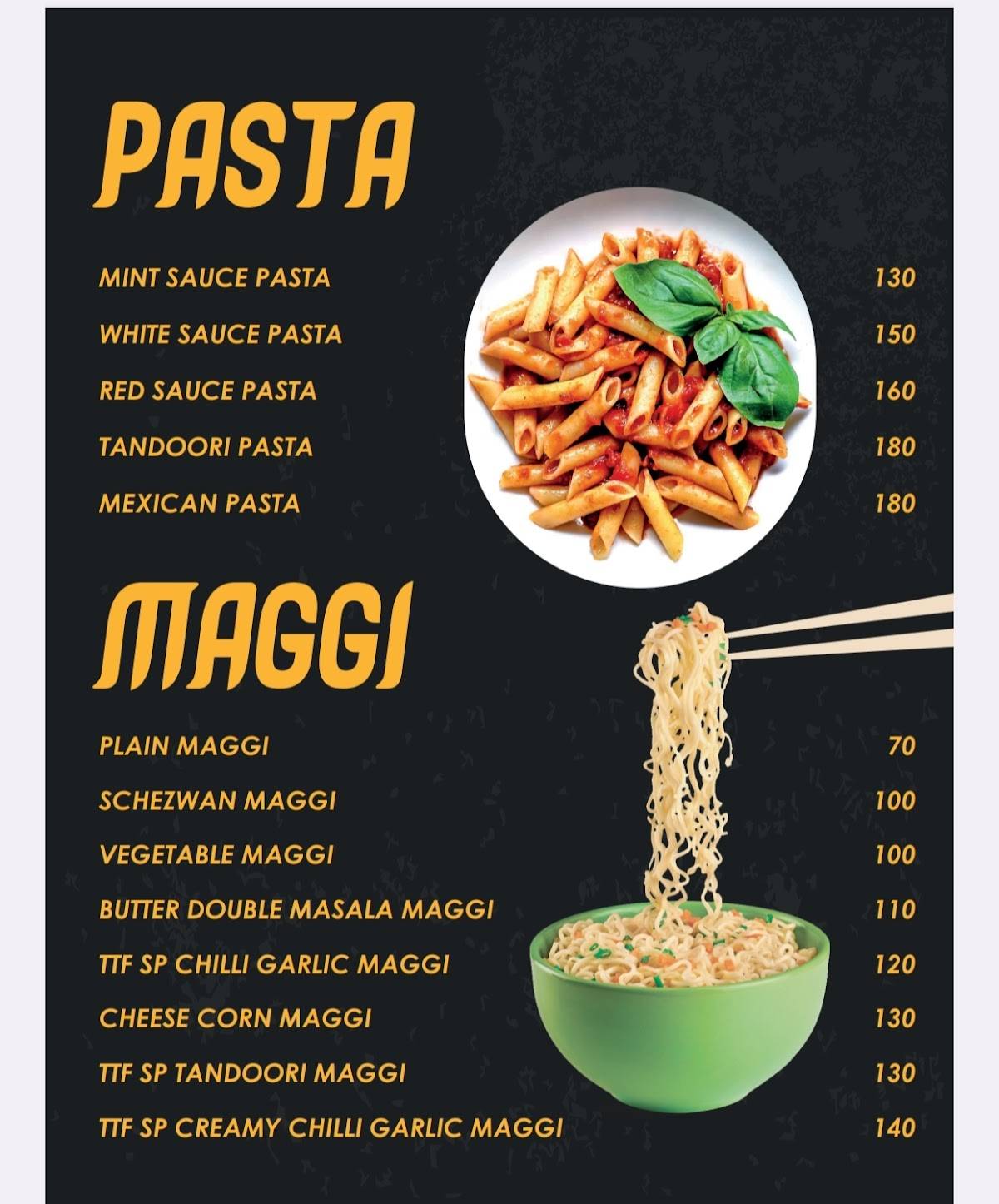 TTF THE TEA FACTORY menu