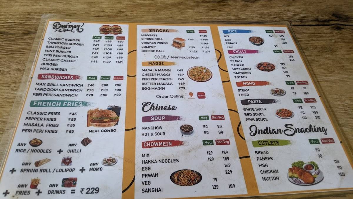 TeaMax Cafe Plaza Chowk Ranchi menu