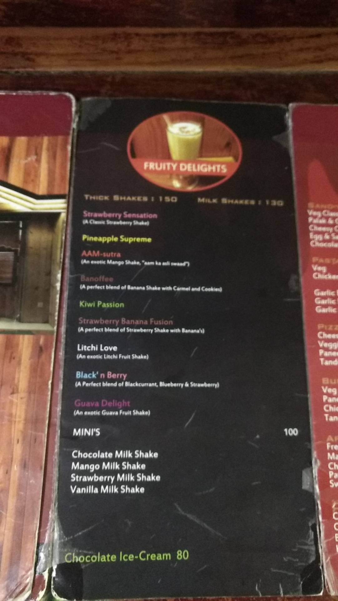 Menu at The Chocolate House, Bhubaneswar, KIIT University