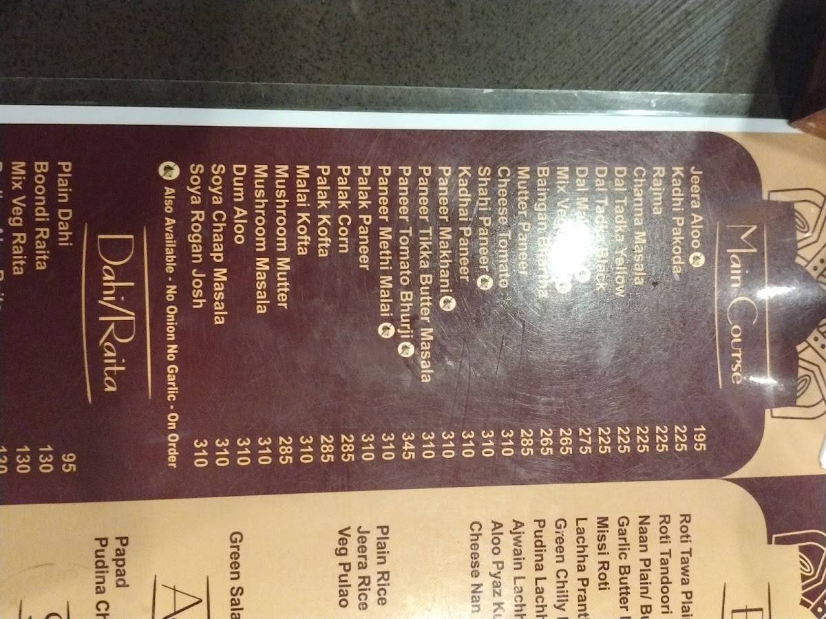 The Grub Street menu