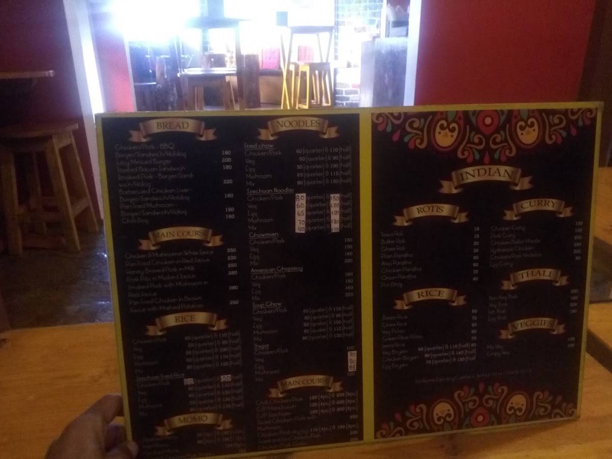 Three Pine's Cafe menu