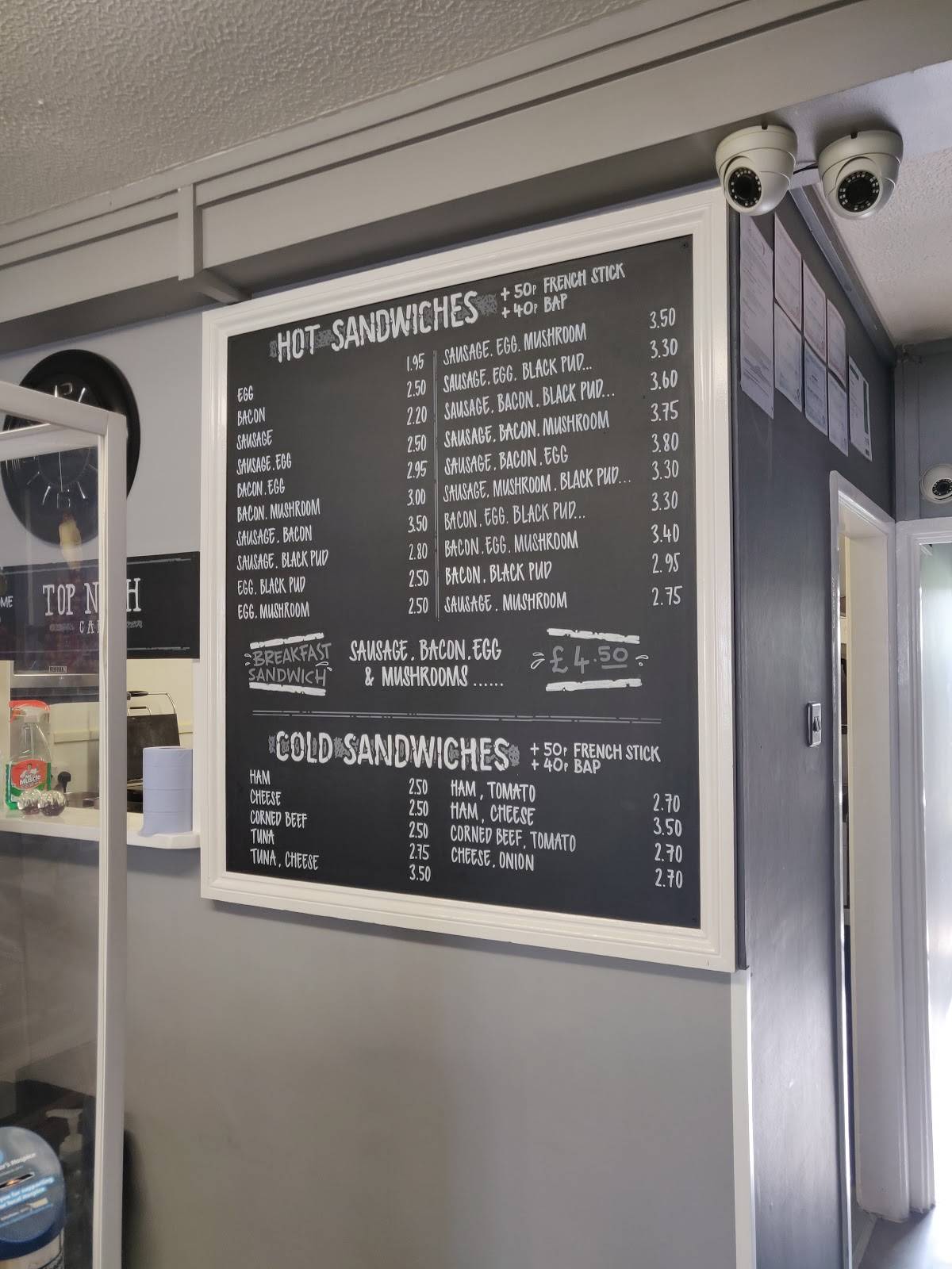 Menu at Top Nosh cafe, Bristol, 409 Soundwell Rd