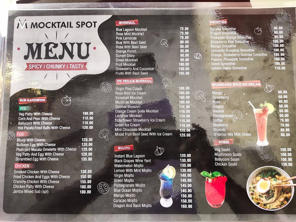 VM MOCKTAIL SPOT menu