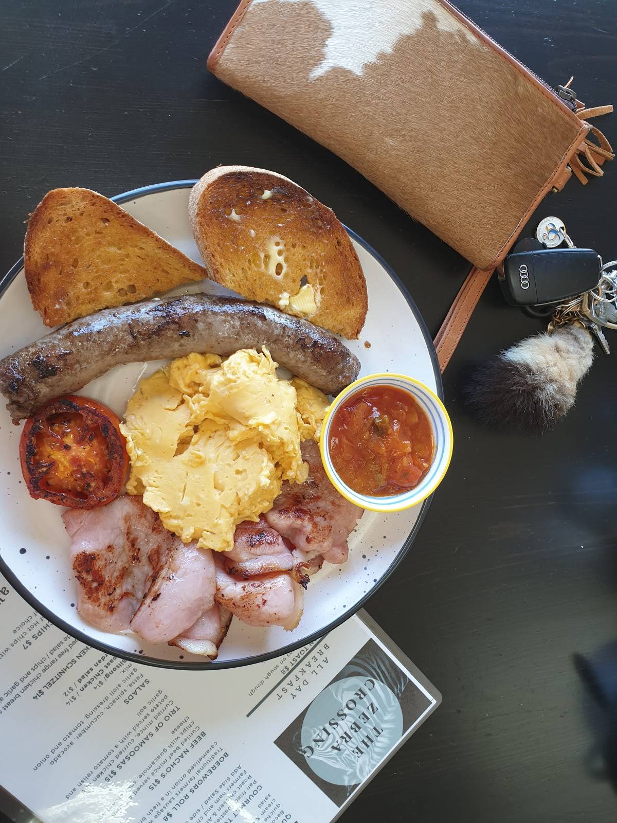 Menu at Zebra Crossing cafe, Maroochydore