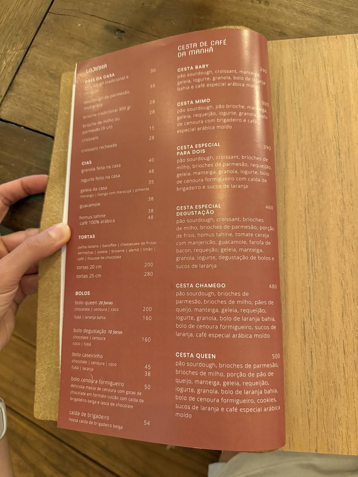Café da Carol cardápio